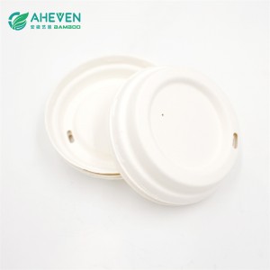 100% Biodegradable Bagasse Coffee Cup Lid White Color