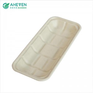 Wholesale Cheap Price Disposable Sugarcane Bagasse Tray for Supermarket Use