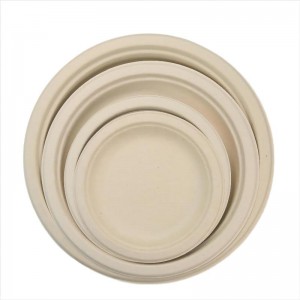 Eco Friendly 6inch Disposable Sugarcane Tableware Round Bagasse Plates