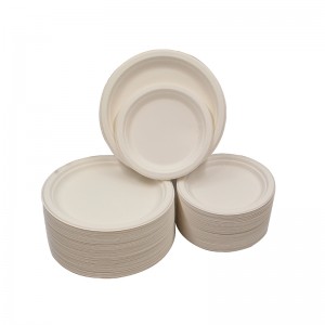 Eco Friendly 6inch Disposable Sugarcane Tableware Round Bagasse Plates